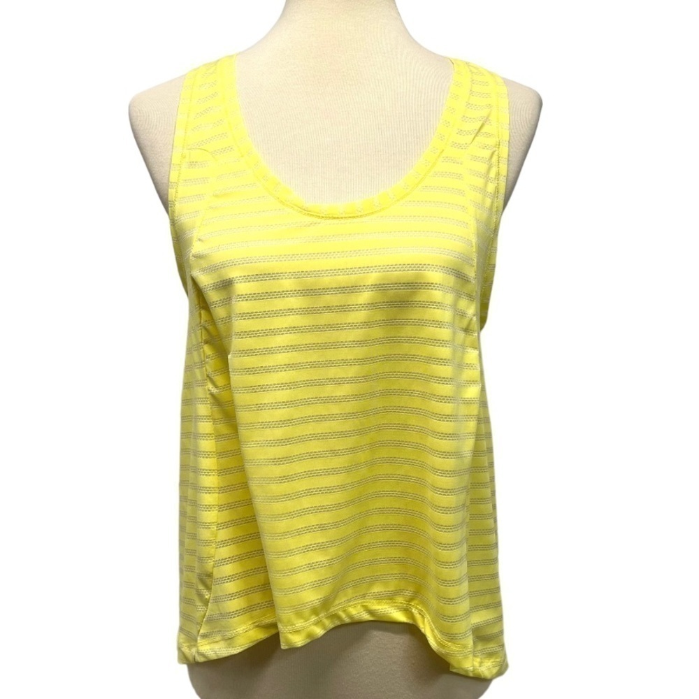 Zyia Active Lemon Nimbus Split Back Yellow Athletic Tank Top Women’s Large - Picture 4 of 14